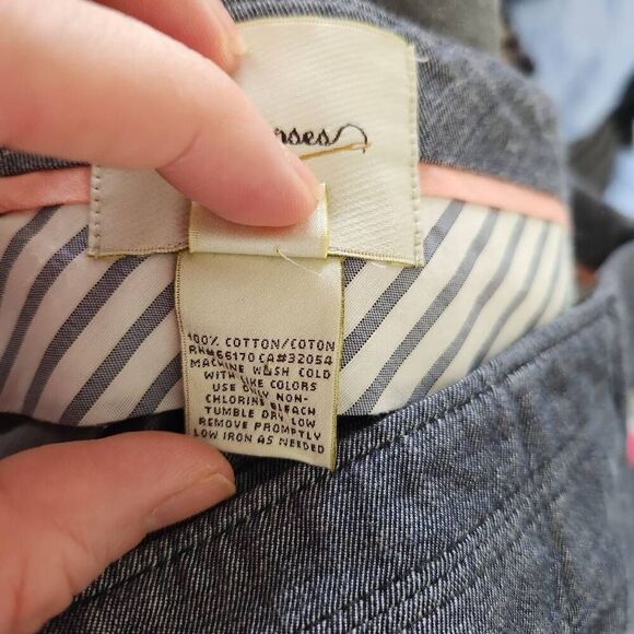 Elevenses Womens Gray Cotton Textured Wide Leg Pants Size 6 - Picture 12 of 12